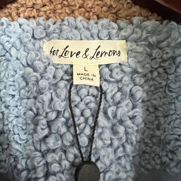 For Love & Lemons Sherpa Jacket Coat Size L - Picture 3 of 8